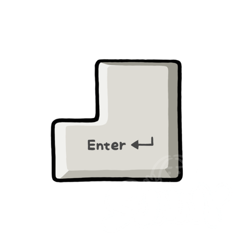 Enter Key White sample - SunnyDraws