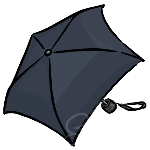 Opened Folding Umbrella(Black) sample - SunnyDraws