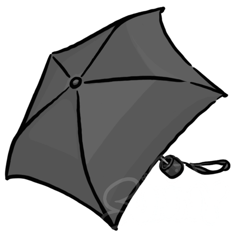 Opened Folding Umbrella(Dark Gray) sample - SunnyDraws
