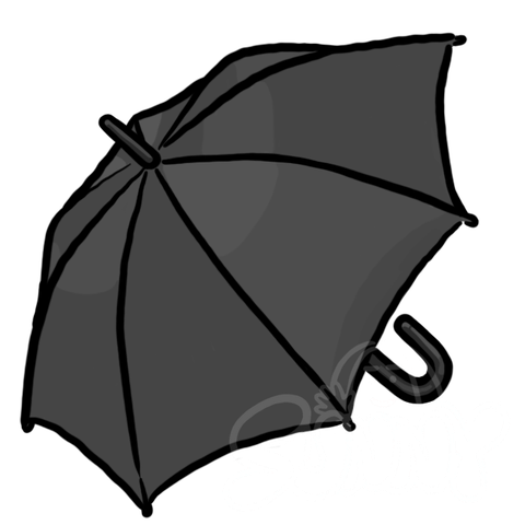 Opened Umbrella(Black) sample - SunnyDraws