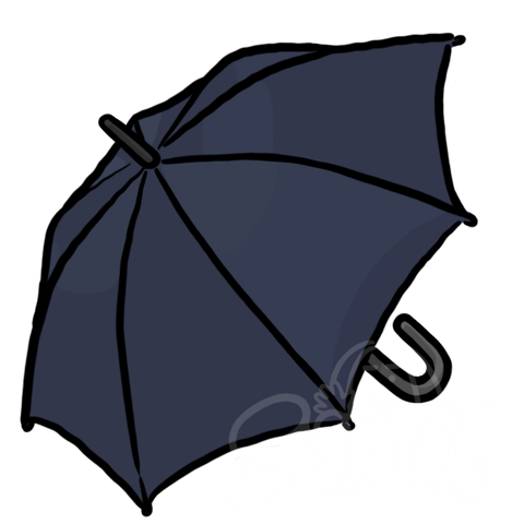 Opened Umbrella(Navy Blue) sample - SunnyDraws