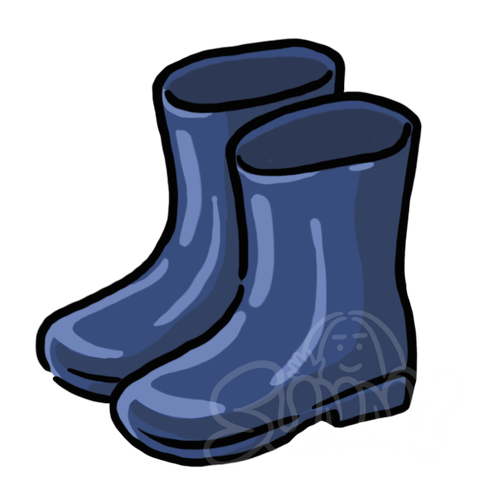 Rain Boots Navy Blue sample - SunnyDraws