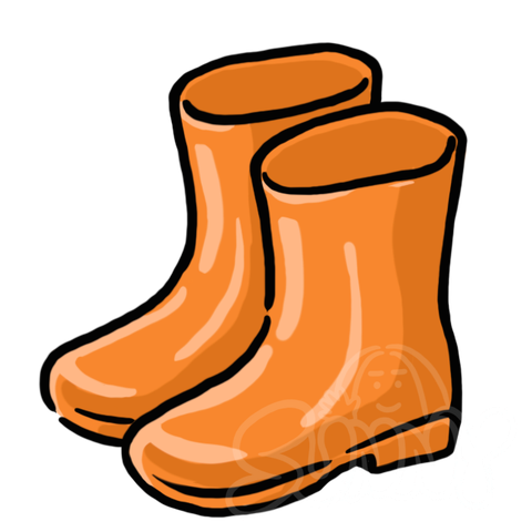 Rain Boots Orange sample - SunnyDraws