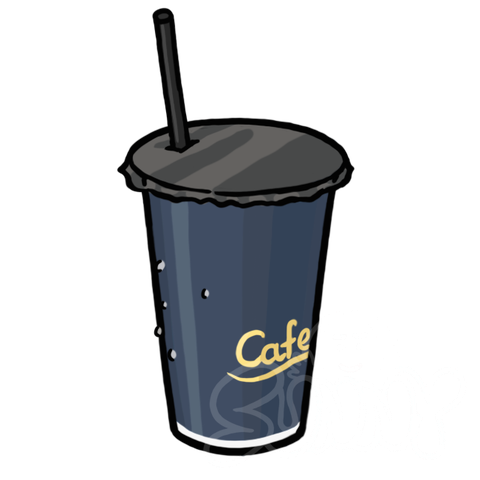 Takeaway Iced Coffee Dark Blue sample - SunnyDraws