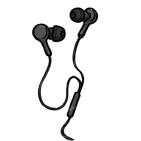Wired Earphones Black sample - SunnyDraws