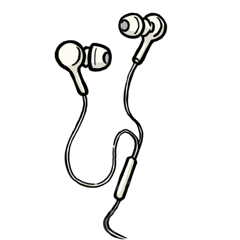 Wired Earphones White sample - SunnyDraws
