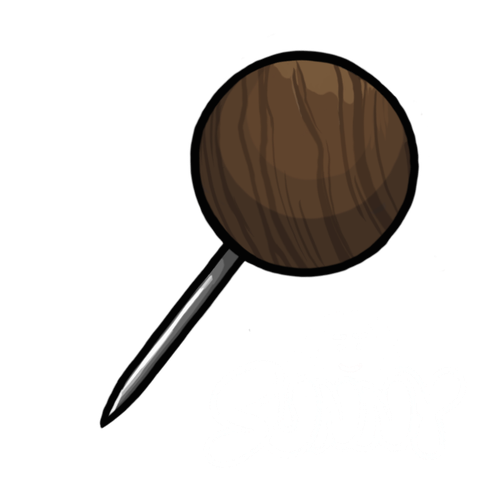 Wooden Pushpin Dark Brown sample - SunnyDraws