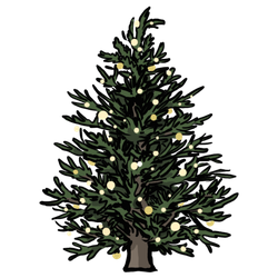 Christmas Tree Illuminated thumbnail - SunnyDraws