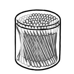 Cotton Swabs In Plastic Box