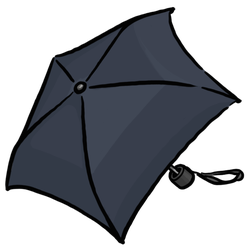 Opened Folding Umbrella(Black)