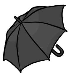 Opened Umbrella(Black)