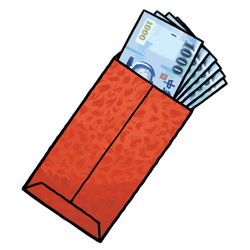 Red Envelope With Six Bills