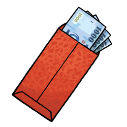 Red Envelope With Three Bills thumbnail - SunnyDraws