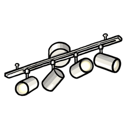 Track Light With 4 Spots thumbnail - SunnyDraws